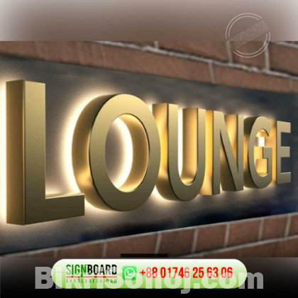LED backlit Stainless Steel nameplate for Shopping mall